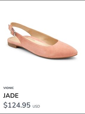 Vionic Jade Slingback Flat in Peach Pink